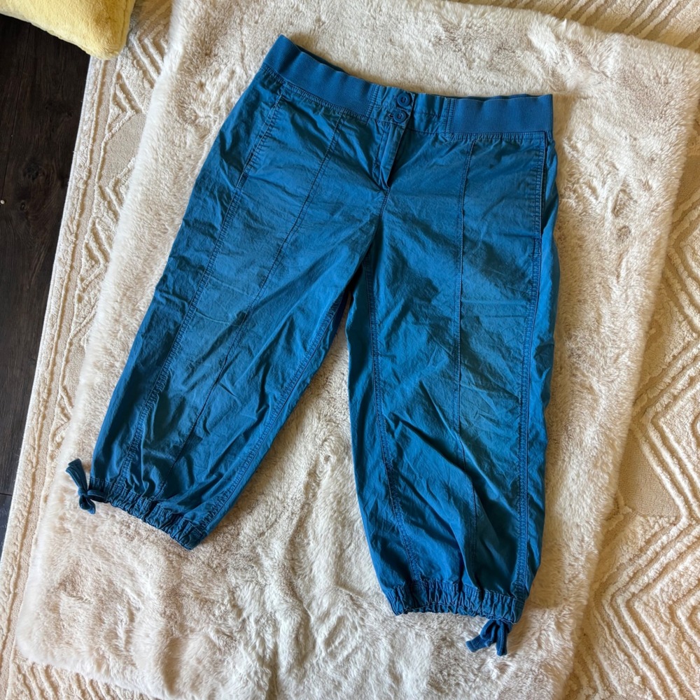 Y2K New York & Co Blue Cotton Cargo Capris
